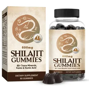 600mg Shilajit Gummies – 85+ Trace Minerals, Fulvic & Humic Acid – Daily Vitality & Wellness Support – 60 Gummies – Dietary Supplement – Dermatologist Approved