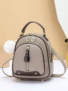 Trendy Women's Backpack, Multifunctional Small Handbag, Simple Crossbody Bag & Shoulder Bag, Independent Dual Pocket Design, Fashion Essential