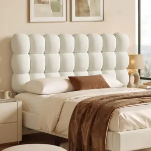 Pinmoco Upholstered Headboard with Adjustable Height, Memory Foam Cloud-Shaped Ergonomic Design【Headboard Only】