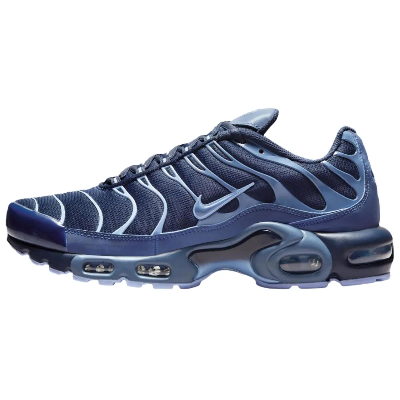 NIKE Men's Air Max Plus 'Obsidian Aluminum' Running Sneakers - Narrow Fit, True-To-Size, Lightweight Sport Sneaker with Breathable Mesh Upper for Daily Wear, US M 10