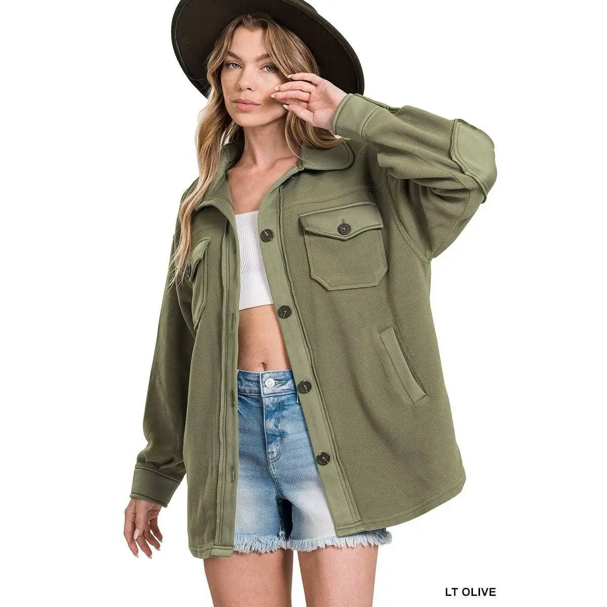 Oversized Basic Fleece Shacket