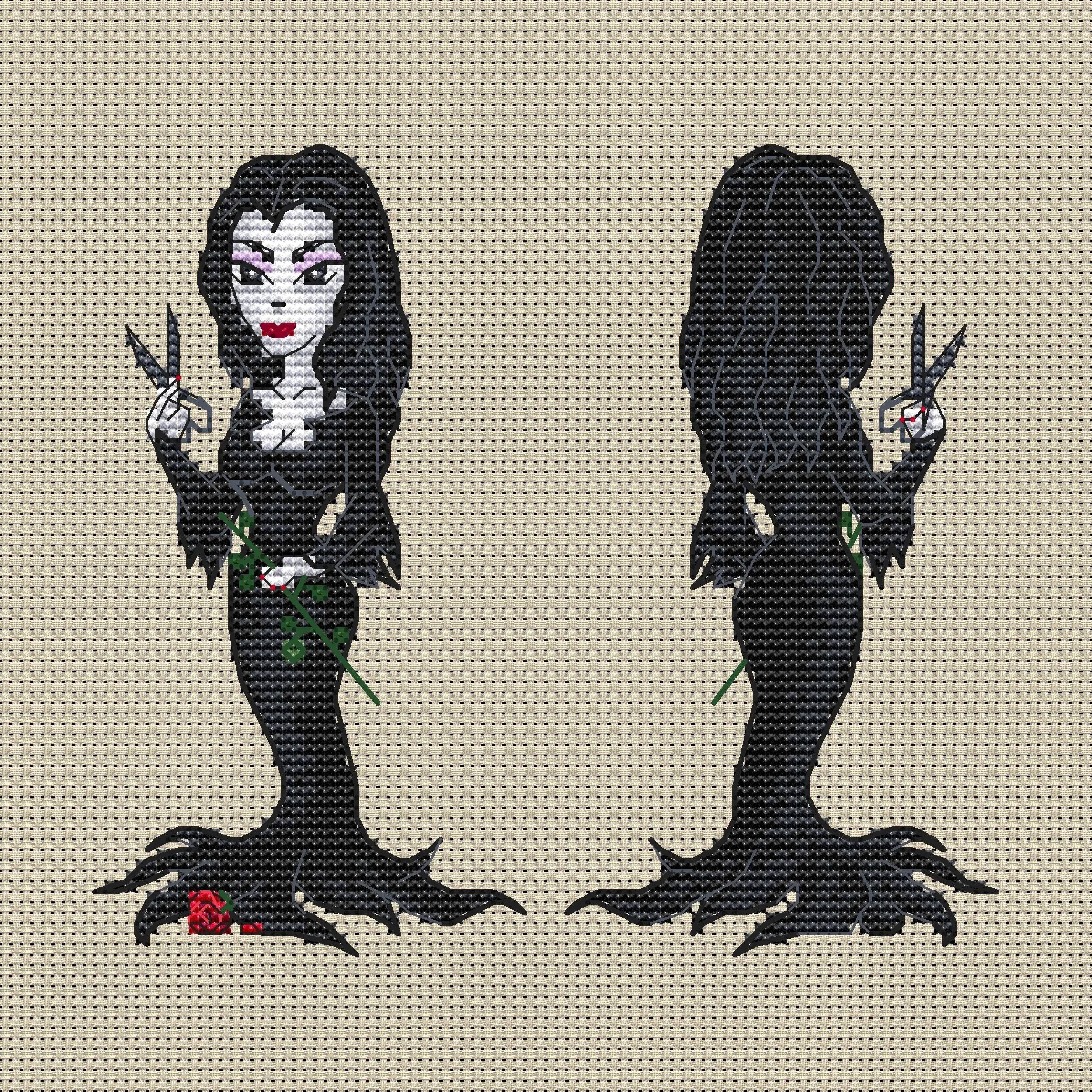 The Addams Family: Morticia - PDF Cross Stitch Pattern
