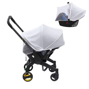 Baby Mosquito Net  Car Seat, 2 in 1 Baby Car Seat Cover with UV Protection Sunshade, Summer Carseat Cover Canopy with Two-Way Zipper, Universal Bug Net  Doona Stroller