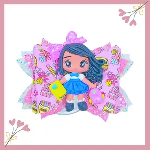 Back to School Hair Bow, Pink School Bow, School Hair Clip