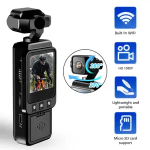 Body Cameras With Audio And Video Recording 2026 Vlogging Camera 270° Rotatable Handheld Camera, Pocket Cameras with 6x Zoom Lens 1080P Portable Camcorder for Work Records Traveling Vlogging