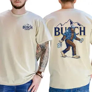 Both Side Bigfoot Busch Light Unisex Shirt, Crewneck Streetwear Graphic Tee Menswear 6