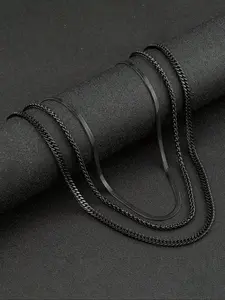 Men's Fashion Chain Necklace Set, Jazz Cuban Chain 2024 New Style Casual Trendy Cuban Link Chain Necklace & Twist Rope Design Necklace, Fashion Accessories for Party & Daily Clothing Decor