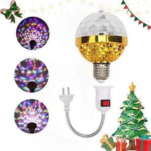 Colorful Rotating Magic Ball Lamp Spinning LED Strobe Lamp Bulb Home Christmas Festival Atmosphere Lights