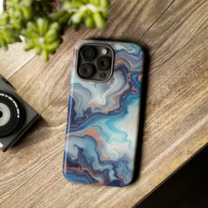 Blue Ocean Sand Marble Apple iPhone Android Phone Case