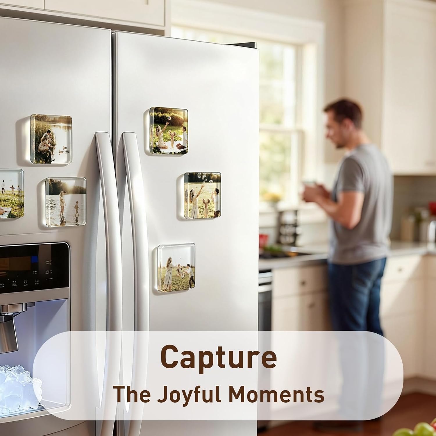 Magnetic Photo Frames 2"x2" Clear Acrylic DIY Fridge Magnets with Adhesive Backing – Square Magnets for Crafts, Kitchen, Classroom, Party & Office Decoration Back to School College Dorm Essentials #HomeEssentials #TikTokShopBackToSchool