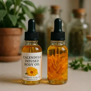 Calendula Infused Oil – 30ml, Hydrating Skin Oil for Arms, Legs, Face & Full Body | Fast-Absorbing, Non-Greasy | Sooths Irritated Promotes Skin Healing, Sensitive Skin