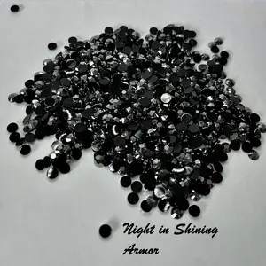Transparent / Translucent Jelly Rhinestones 1000pcs - 5MM, 4MM AND 3MM sizes- Non-Hotfix flatback Resin AB - SS20, SS16 AND SS12 - NIGHT IN SHINING ARMOR