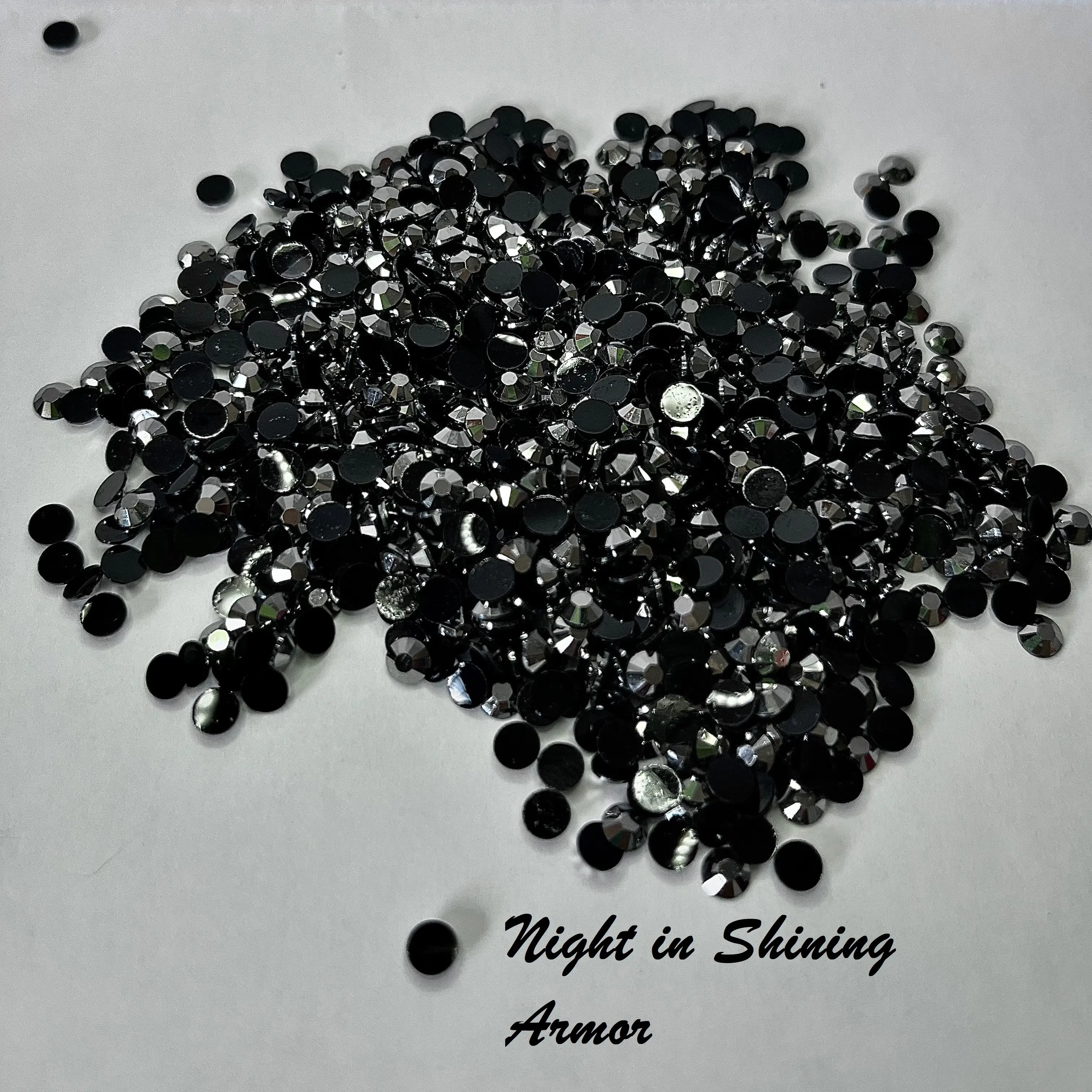 Transparent / Translucent Jelly Rhinestones 1000pcs - 5MM, 4MM AND 3MM sizes- Non-Hotfix flatback Resin AB - SS20, SS16 AND SS12 - NIGHT IN SHINING ARMOR