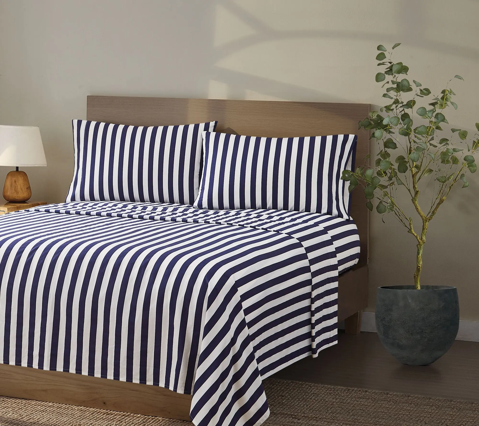 Brooklyn Loom Levi Stripe King 4 Piece Sheet Set