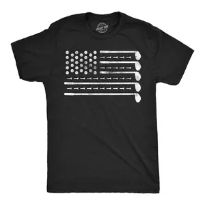 Mens Funny T Shirts Golf American Flag Awesome Fourth Of July Golfing Graphic Tee for Men Mens Funny T Shirts Cool Vintage Fashion T-Shirt Gift Classic Menswear Patriotic Apparel for Men Funny Golf Short Sleeve Black -