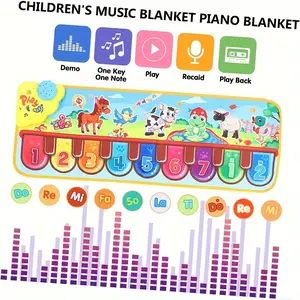 Children's educational music blanket Keyboard piano instrument sound mat Early educational music play mat musical toys