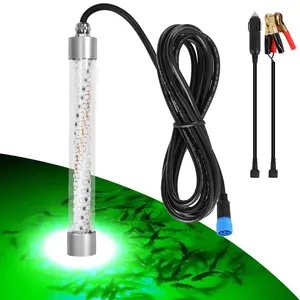 Goldlife 100W DC12V Green LED Underwater Fishing Light, IP68 Submersible Boat Lamp with 16.4ft Cord, Night Fishing Finder Attractor for Snook Crappie Squid Shrimp