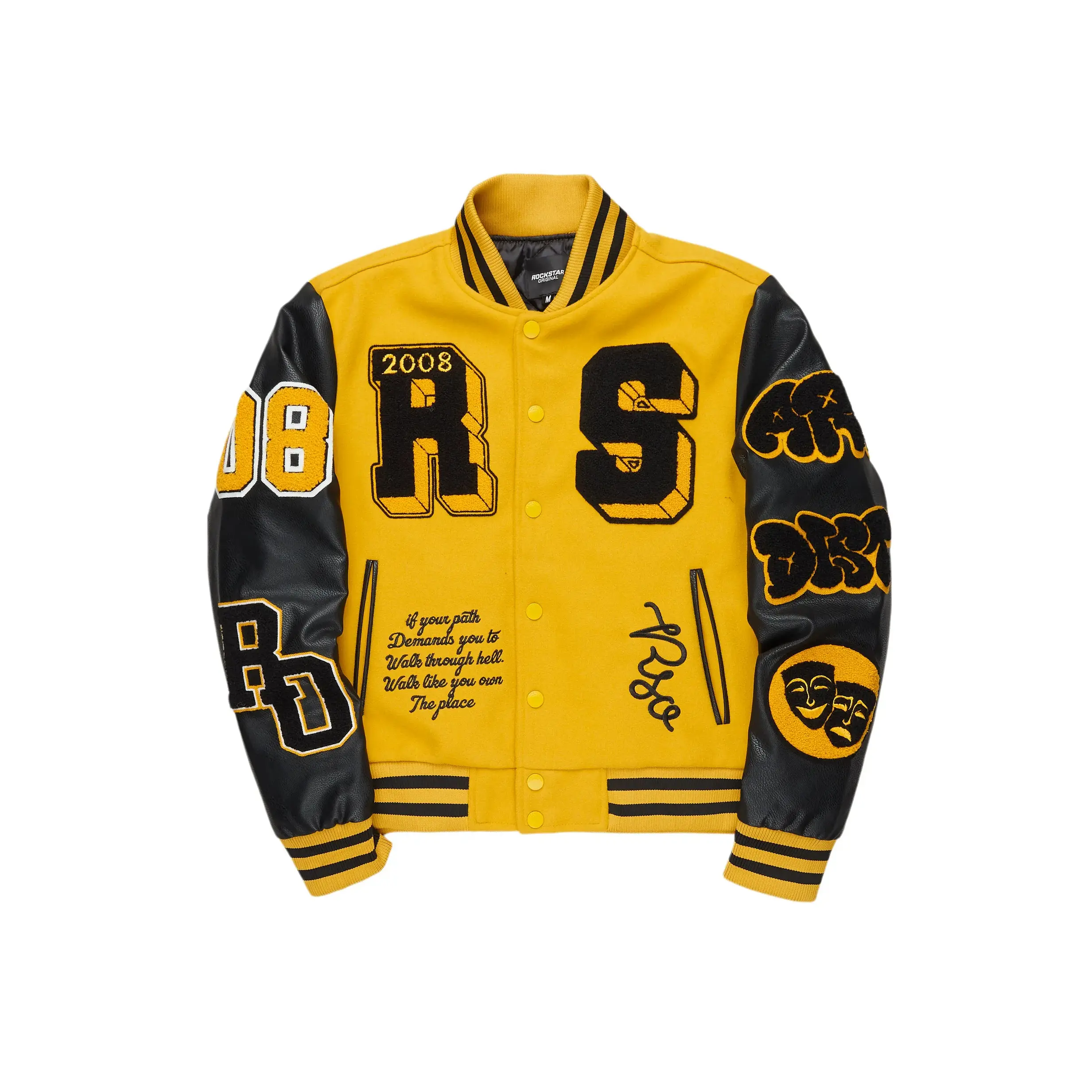 Leslee Black/Yellow Oversized Varsity Jacket Leslee Black/Yellow Oversized Varsity Jacket