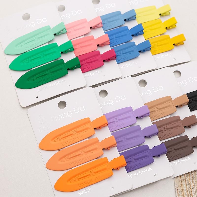 LRV Hair Candy Color Metal Seamless Hairpin Convenient No Bend Crease Make up Hair Clips for Women(3PCS SET)