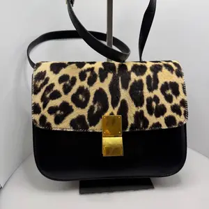 Pre-owned Celine Leather Shoulder Bags Classic Box Bag with Pony Hair Medium