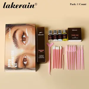 Lakerain Eyebrow Lamination Kit (22 Pieces), Voluminous Eyebrows, Long-Lasting, Fixing Agent, Lamination Lotion, Eyebrow Comb, Eyebrow Brush, Beginner-Friendly, Summer Vibe