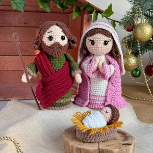 Handmade Crochet Nativity Scene – Soft, Adorable Mary, Joseph & Baby Set That Brings Warmth to Your Christmas Decor
