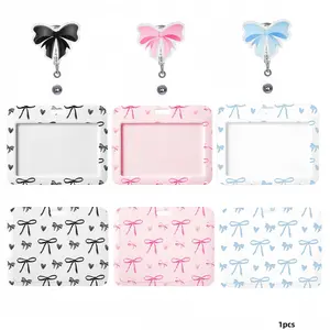 Butterfly Print Adjustable Badge Reel with ID Clip, 360° Rotating Badge Holder, Cute Butterfly ID Badge Set, Ideal for Nurses, Teachers, Students