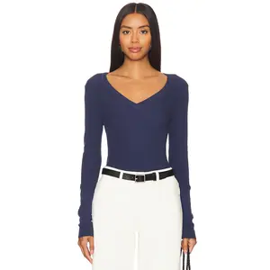 Bobi V Neck Long Sleeve in Seaside