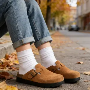 Women's Men's Platform Clogs Cork Footbed Mules Slip-On Sandals with Arch Support Memory Foam Casual Shoes for Women Footwear wide feet, Rubber, Walking Shoes