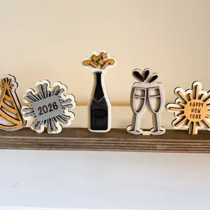 Interchangeable Holiday Shelf Set – 5-Piece New Years Edition