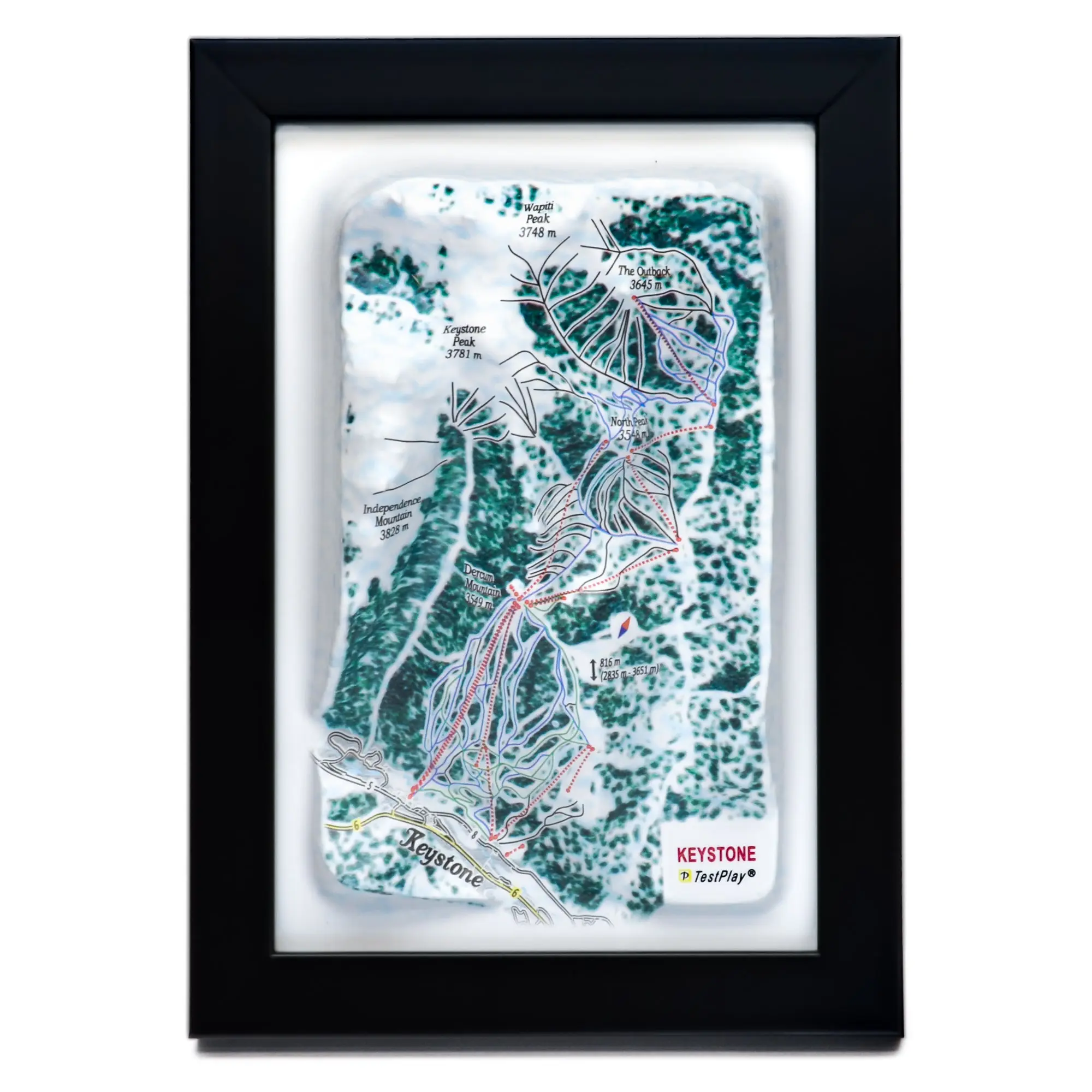 Keystone Ski Resort 3D Raised Relief Map