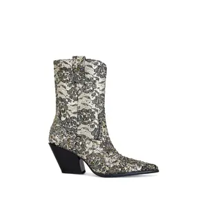ZIRENNE-GOLDBLACK WESTERN BOOTIE