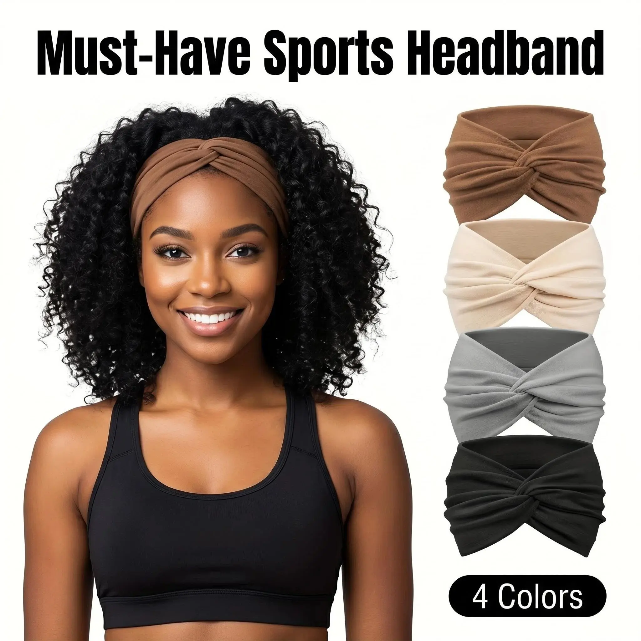 4-Pack Wide Headbands For Women - Soft, Bohemian Style Turban Hair Accessories With Knotted Design For Yoga, Running, Sports, And Everyday Wear - Vintage Inspired, Cute, And Comfortable Hair Band Accessories