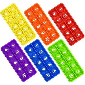 6pcs/pack Ten Frame Table Math Games, Numbers Counting Learning Toys, Sensory Push Bubble Fidget Toys, Classroom Supplies for Kids