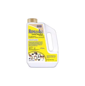 Bonide Repels-All Animal Repellent Granules, 3 lbs. Ready-to-Use Deer & Rabbit Repellent, Deter Pests from Lawn & Garden