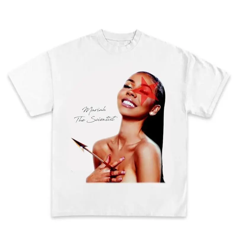 Mariah The Scientist Graphic Print Tshirt, Casual Unisex 100% Cotton Round Neck Tee with Classic Fit for Everyday Wear