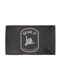 Send It Banner - Lightweight Print Banner with "SEND IT" Design in White and Red Text on Black Background