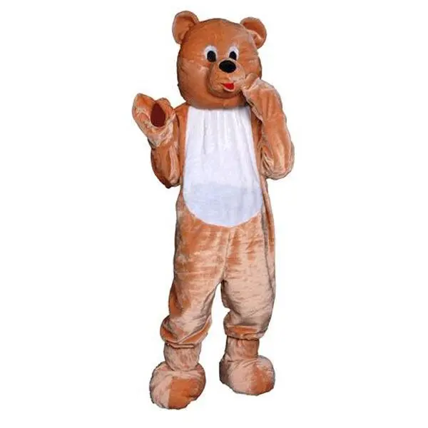 Bear Polyester Teddy Bear Mascot Costume Outfit - 1 Size Fits Most, Attached Mitts, Washable, Flame-Resistant, for Cheerleading, Leisure Activities, Jumpsuit, Costumes, Clothes, One Size