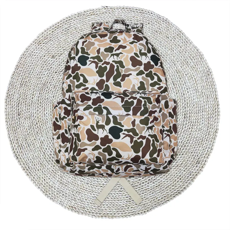Kids Children Khaki Color Hunting Season Camouflage Zip Backpacks Bags Back To School