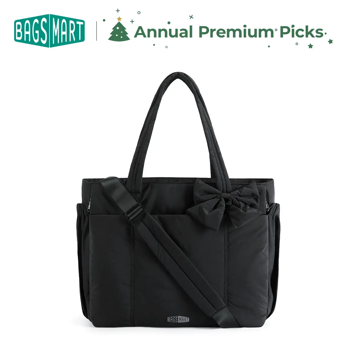 Bow Tote Bag-Black