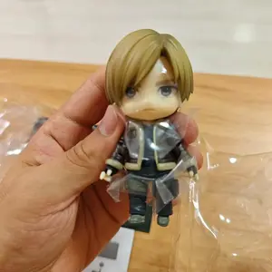 Resident Evil 4 Leon 2337# Q Version Clay Style Figure Movable & Face Changeable Game Fan Collectible Gift Decoration