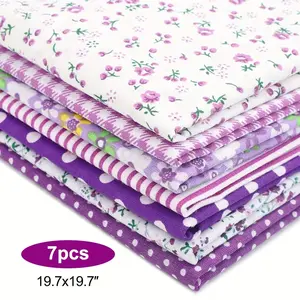7Pcs 19.6 Inch Squares Cotton Fabric Bundles - Floral Precut Craft Fabric Bundle,Fat Quarter Fabric for Sewing Quilting,DIY Crafting Material,Sewing Supplies tool