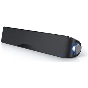 Speakers, Hi-Fi Stereo  Sound Bar with  & 3.5mm Aux, USB/USB-C  for Desktop PC, Laptop & , Built-in Mic and Headphone Jack