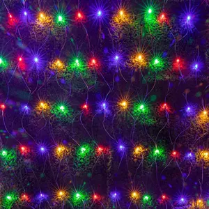 360 LED Net Mesh String Lights, 13.1ft x 6.6ft, 8 Modes, Multicolor Waterproof Plastic Lights for Christmas, Hall, Home Garden Indoor Outdoor Decoration