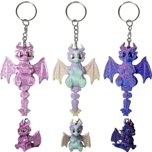 3D Printed Gradient Color Keychain Dragon Pendant, Unique Design, Perfect Gift Idea, Durable Material, Stylish Accessory, Trendy Cute Keychain, Keychain Kawaii