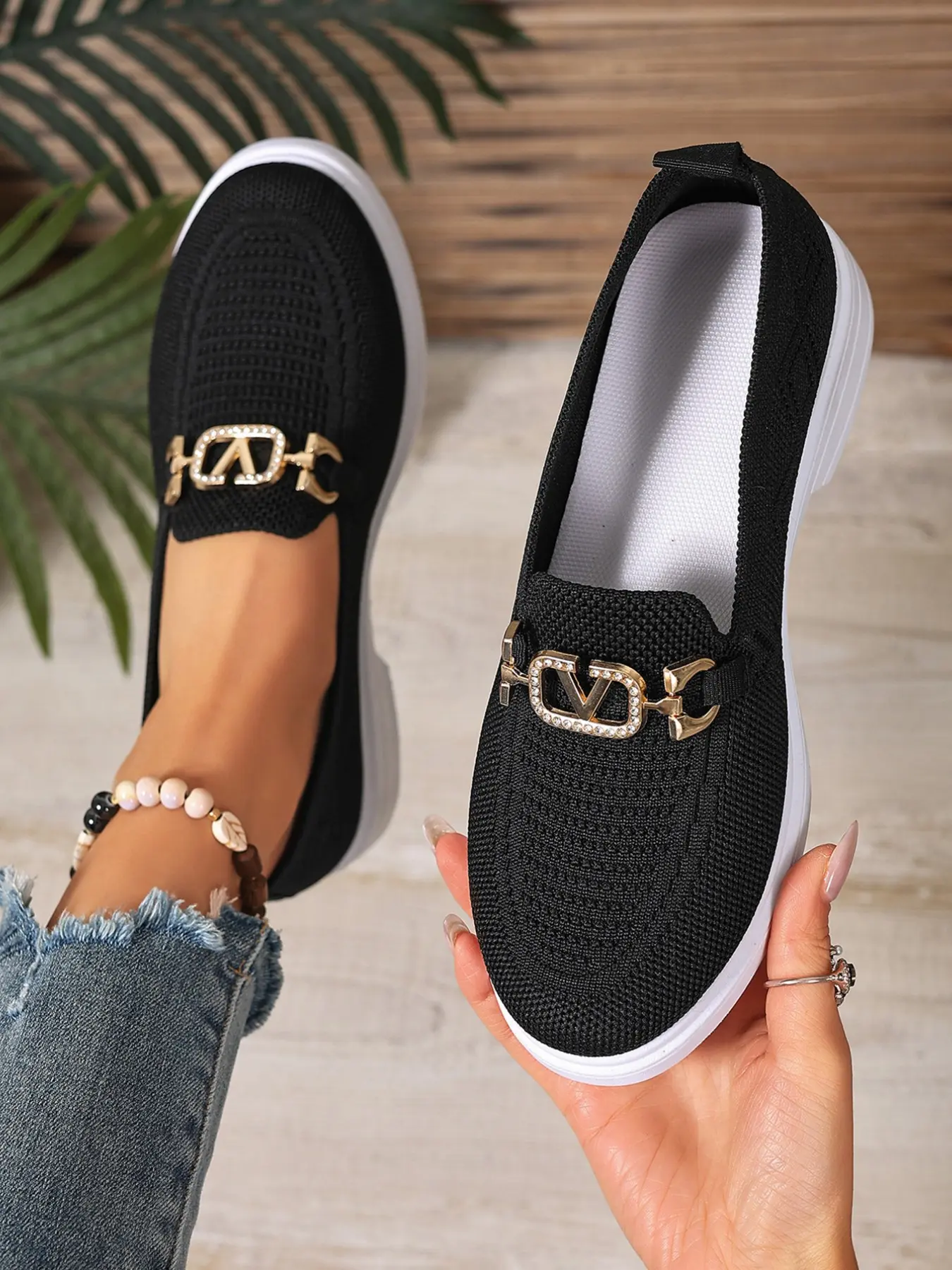 Women's New Casual Sports Shoes, Fashion Low-Top Classic Slip On Sneakers, Lightweight Breathable Slip-On Walking Shoes, Comfortable Textile Shoes, Slip On Trainers, Casual Breathable Footwear