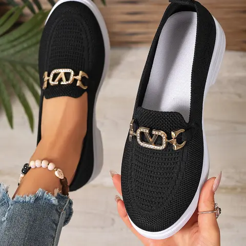 Women's New Casual Sports Shoes, Fashion Low-Top Classic Slip On Sneakers, Lightweight Breathable Slip-On Walking Shoes, Comfortable Textile Shoes, Slip On Trainers, Breathable Slip Ons