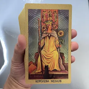 2026 Russian Golden Fool Tarot Cards 78-Card Divination Deck with Guide Book