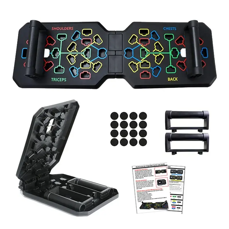 JointlyCreating Push Up Board for Men & Women, Multifunctional Workout Station with Silicone Handles & Color-Coded Muscle Target Zones, Foldable Strength Training Accessory for Home Gym Use