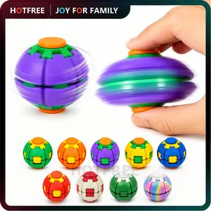 Hotfree 3D Printed Fidget Ball Toy, Smooth Spinning Sensory Gyro Toy, Stress Relief Desk Gadget, Anxiety Relief Fidget Spinner, ADHD Focus Aid, Portable Handheld Fidget Gyro Toy for Kids, Teens and Adults